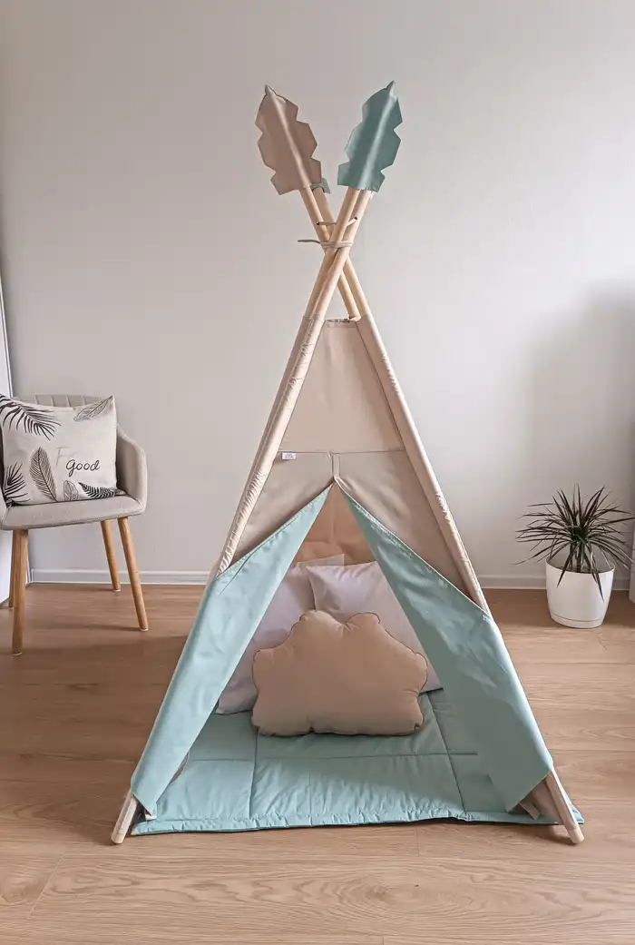 Šator u mint – bež kombinaciji dječiji (1) Šator u mint – bež kombinaciji dječiji (1)