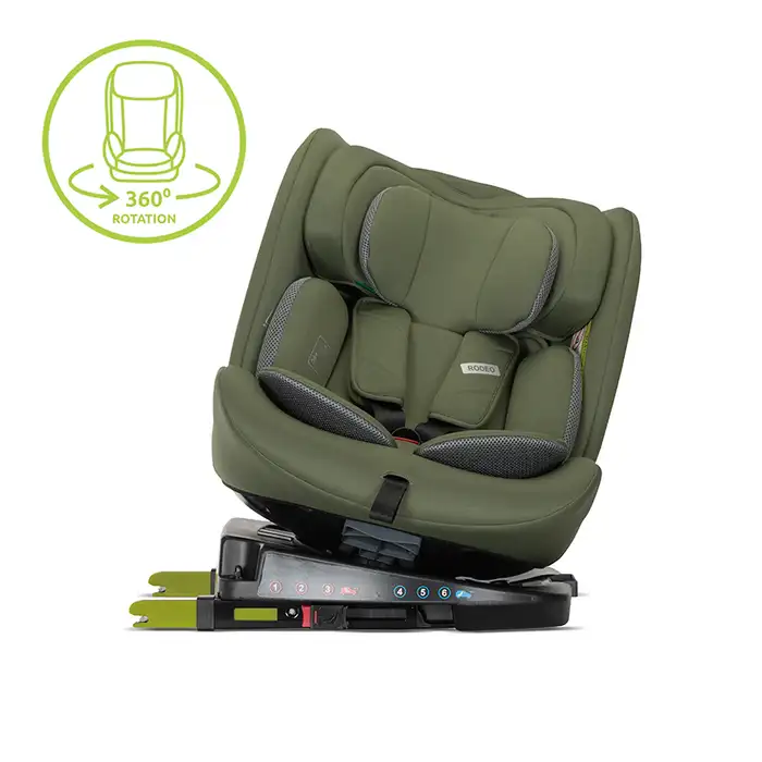 Autosjedalica Rodeo 360° 40–150 cm Isofix Green & Grey Autosjedalica Rodeo 360° 40–150 cm Isofix Green & Grey